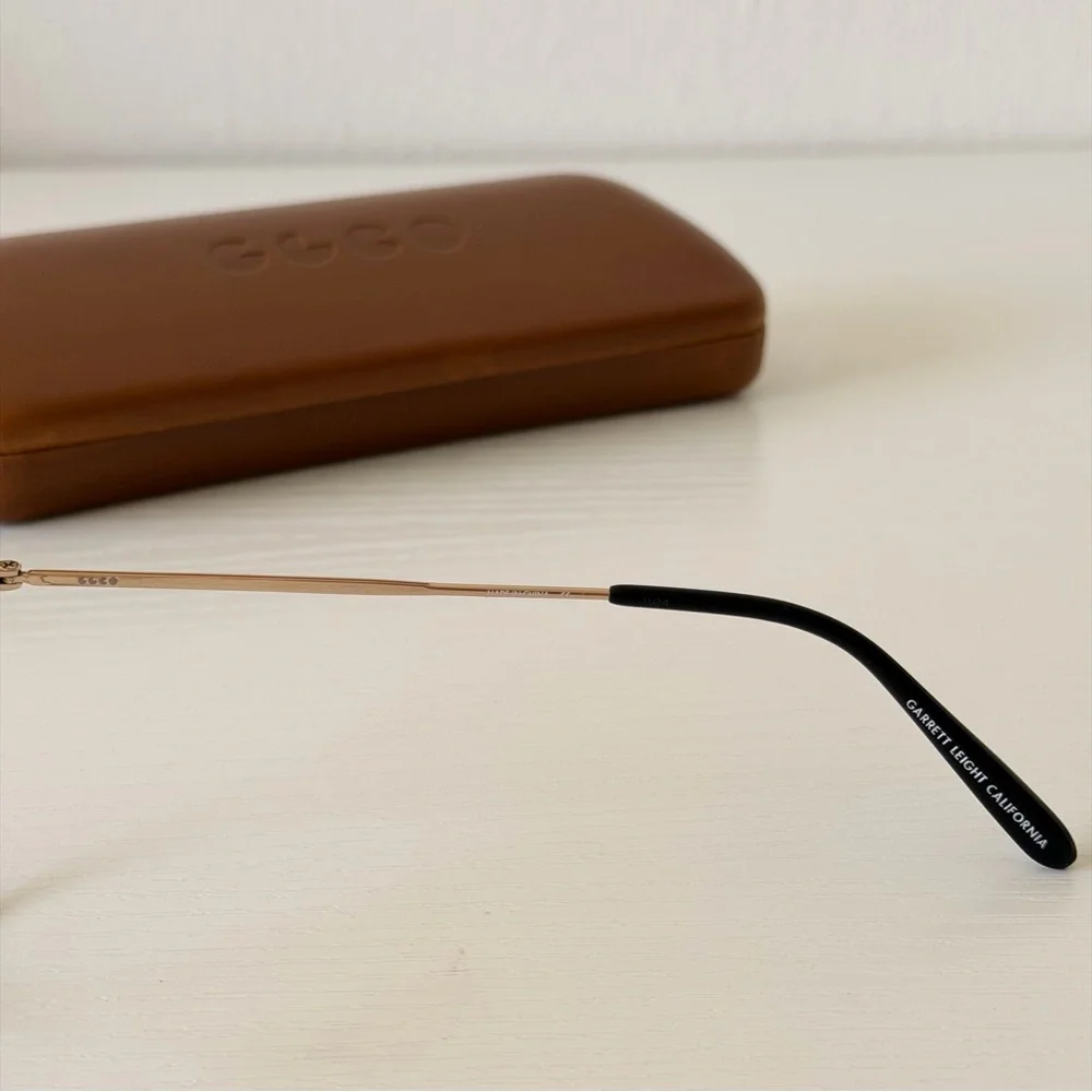 New! Garrett Leight Metal Cat-Eye Vista GBK Glasses with Black Accents Authentic
